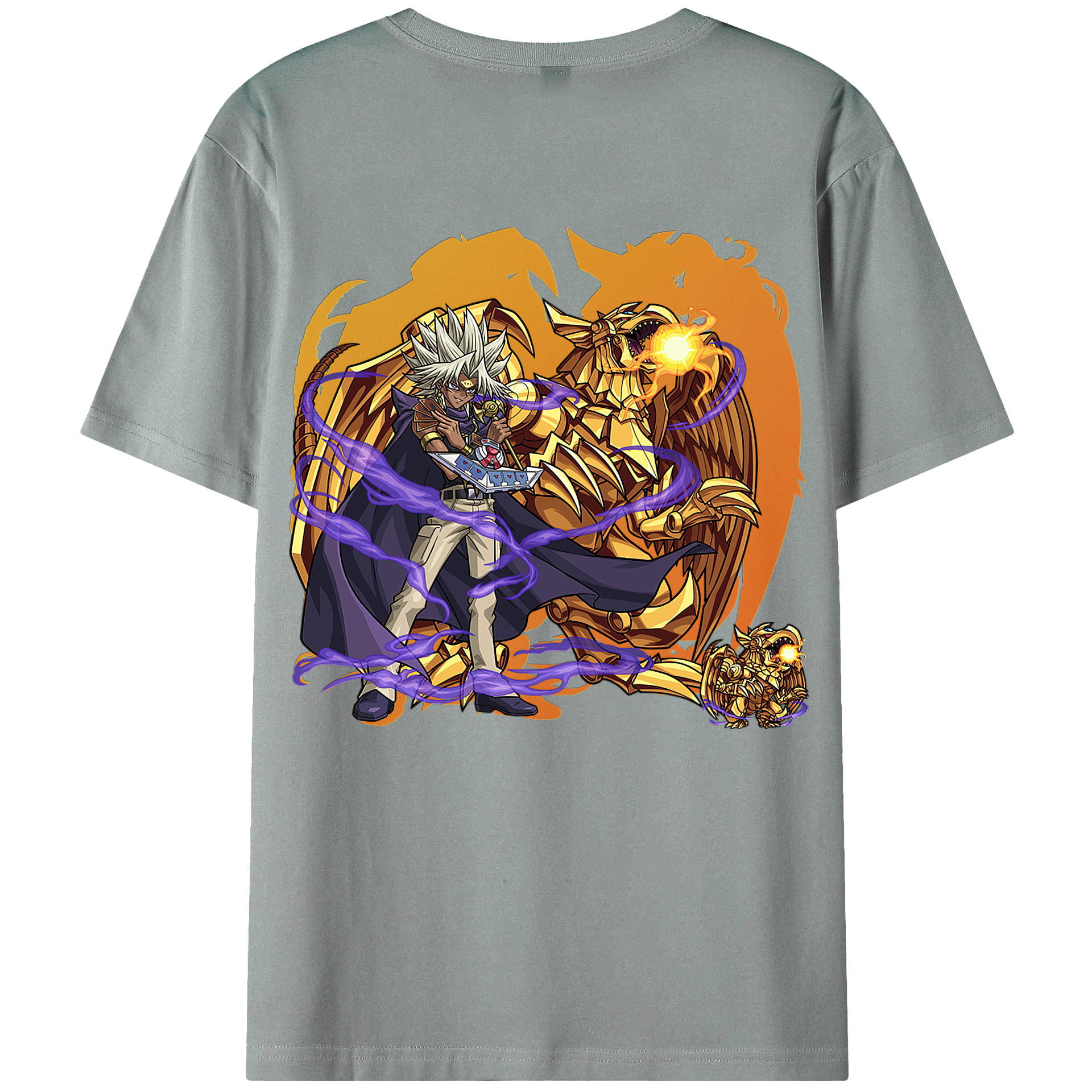 （画像用） 遊☆戯☆王 Yu-Gi-Oh! 綿100％ メンズ半袖Tシャツ（バックプリント） 通気性